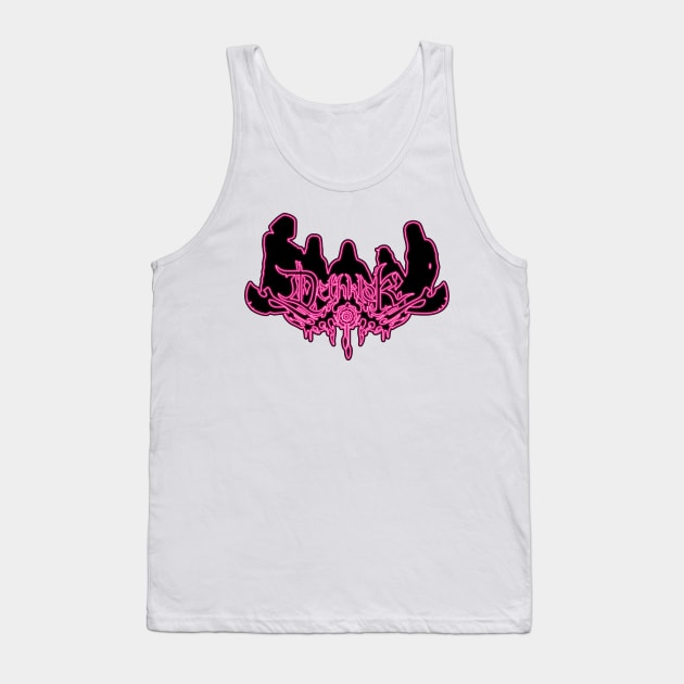 Pink Neon Sign Metalocalypse Logo Tank Top by gkillerb